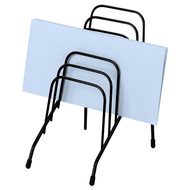 Fellowes Step File Junior Wire Organizer Rack, 6 Sections, Black (72613) - Image 1
